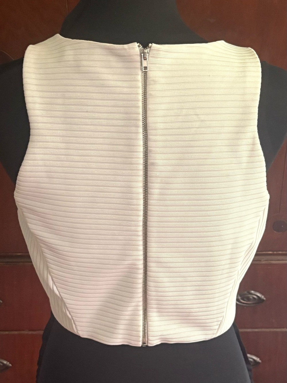 one clothing Cream Ribbed Crop Tank - Picture 2 of 4